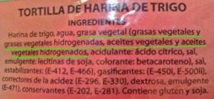 aceite vegetal hidrogenados ingredientes